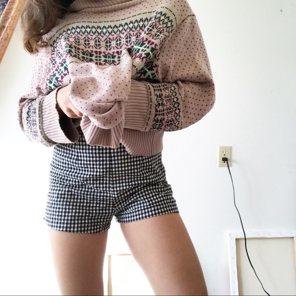 KENDALL + KYLIE gingham high waisted shorts